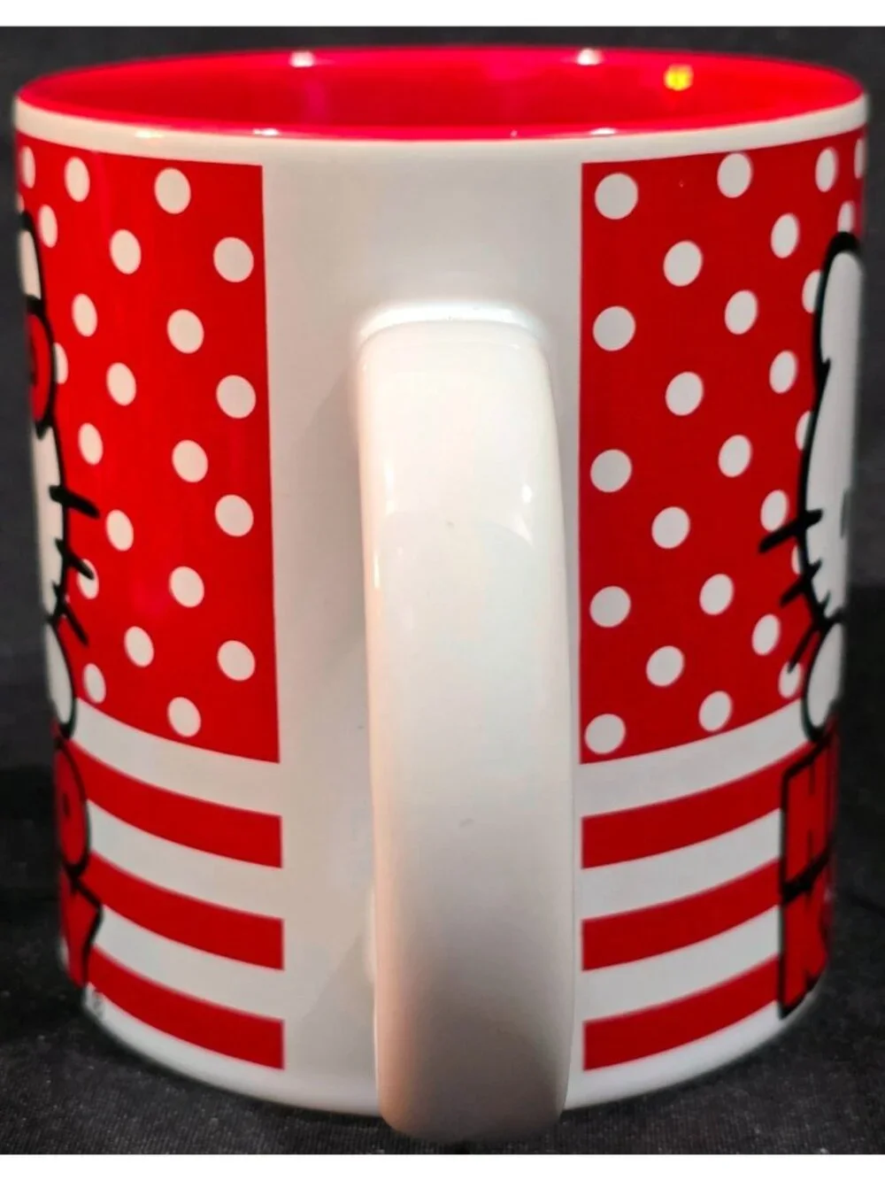 Sanrio HELLO KITTY jumbo oversize 20 oz Coffee Cup Mug Silver Buffalo red dot 4